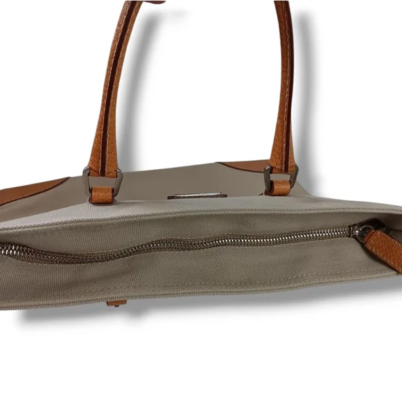 Prada Cinghiale Trimmed Y2K Cream Tan Orange Structured Vintage Canapa Tote Bag - Picture 9 of 14